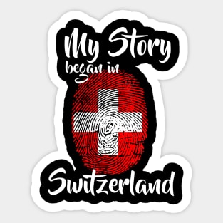 Switzerland Flag Fingerprint My Story DNA Swiss Sticker